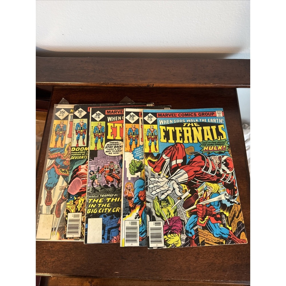 5 - Marvel Comics The Eternals Comic Book Lot Vintage #10,14,15, 16 & 17